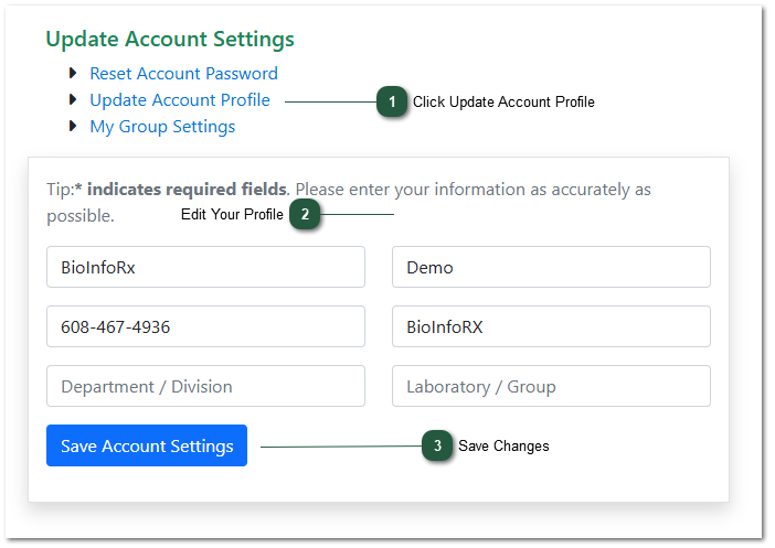 Update Account Profile