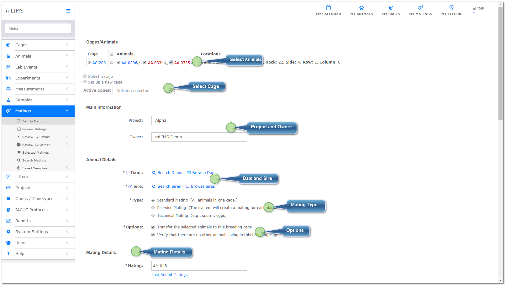 Create Mating From Cage Search