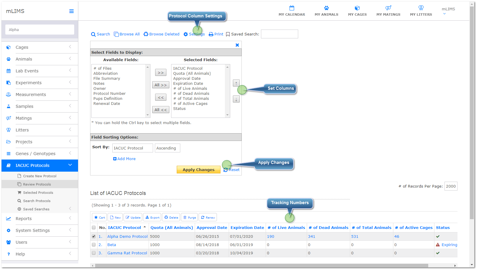 Protocol Tracking