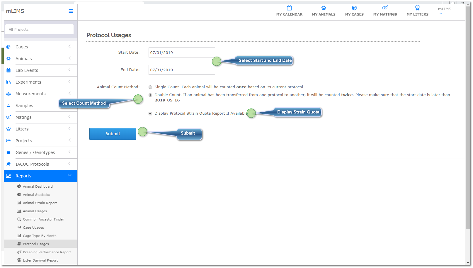 Select Protocol Parameters